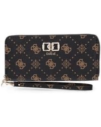 Guess - Emelie Logo-Print Zip-Around Wallet - Lyst