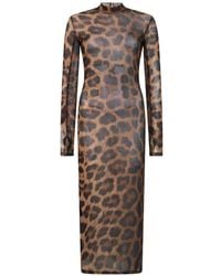 Philipp Plein - Leopard-Print Open-Back Dress - Lyst