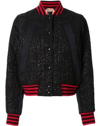 N°21 Lace Front Bomber Jacket - Black