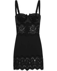 Dolce & Gabbana - レーストリム スリップドレス - Lyst