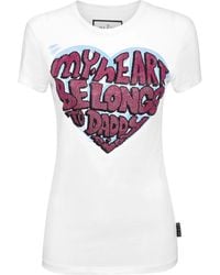 Philipp Plein - T-Shirt Verfraaid Met Kristallen - Lyst