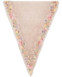 Faliero Sarti - Floral-Embroidered Frayed Scarf - Lyst
