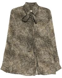 Elie Saab - Hemd mit Animalier-Print - Lyst