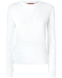 Missoni - Chevron-Knit Crew-Neck Sweater - Lyst