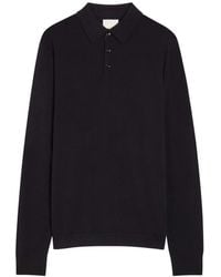 Allude - Long-Sleeve Knitted Polo Shirt - Lyst