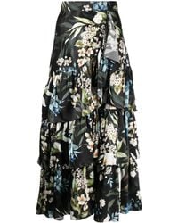 Bambah - Gonna Midi Gardenia Con Ruches - Lyst