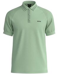 BOSS - Polo À Bords Rayés Et À Logo - Lyst