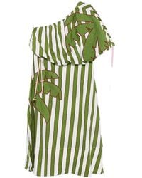 FARM Rio - One-Shoulder Striped Midi Dress - Lyst