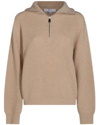 Malo - Ribbed-Knit Quarter-Zip Sweater - Lyst