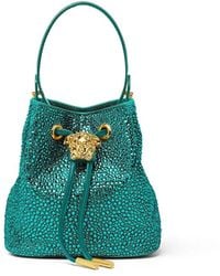 Versace - La Medusa Embellished Satin Mini Bucket Bag - Lyst