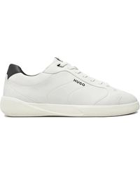 HUGO - Riven Tenn Leather Sneakers - Lyst