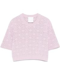 Givenchy - Cropped Top Met Logo Intarsia - Lyst