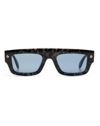 Alexander McQueen - Spike Stud-detailing Rectangle-frame Sunglasses - Lyst