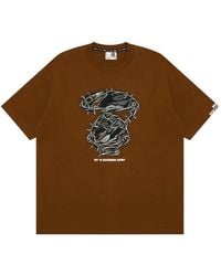 Aape By A Bathing Ape - Aapeunvs Moonface Graphic-Print Cotton T-Shirt - Lyst