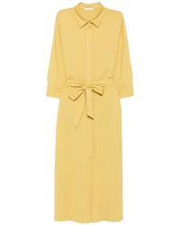 Circolo 1901 - Button-Down Midi-Jurk Met Ceintuur - Lyst