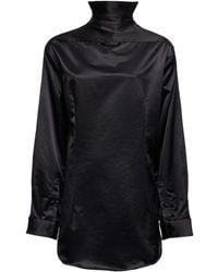 MM6 by Maison Margiela - Satijnen Jurk Met Hoge Hals - Lyst