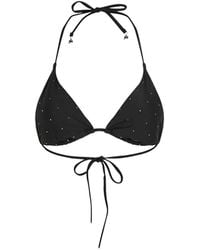 KARL LAGERFELD - Ikon Rhinestone Triangle Bikini Top - Lyst