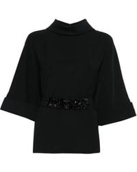 P.A.R.O.S.H. - Belt-Embellished Blouse - Lyst