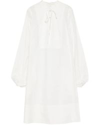 By Malene Birger - Tie-Neck Puff-Sleeve Mini Dress - Lyst