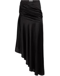 Nina Ricci - Asymmetric Draped Satin Skirt - Lyst