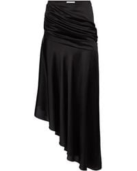 Nina Ricci - Asymmetric Draped Satin Skirt - Lyst