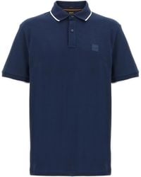 BOSS - Logo-Patch Slim-Fit Polo Shirt - Lyst