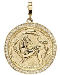 Azlee - 18kt Yellow Gold Large Animal Kingdom Coin Pendant - Lyst