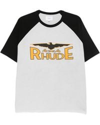 Rhude - Logo-Print Raglan-Sleeve T-Shirt - Lyst