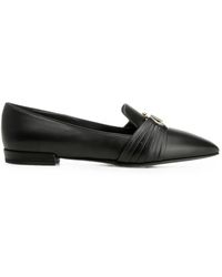 Ferragamo - Gancini Plaque Leather Loafers - Lyst