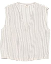 Barena - Vertical-Stripe V-Neck Blouse - Lyst