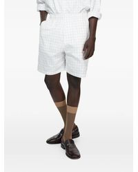 Acne Studios - Pantalones Cortos Con Motivo De Cuadrícula - Lyst
