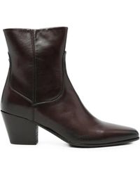 Pantanetti - Moplene Pointed-Toe Leather Ankle Boots - Lyst