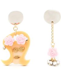 Amir Slama - Floral-Appliqué Asymmetric Earrings - Lyst