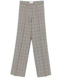A.M.G - Checked-Pattern Pleated Trousers - Lyst
