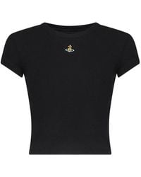 Vivienne Westwood - Baby Peru Orb-Embroidered Ribbed T-Shirt - Lyst