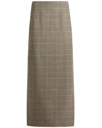 Etro - Stretch Wool Midi Skirt With Prince Of Wales Motif - Lyst