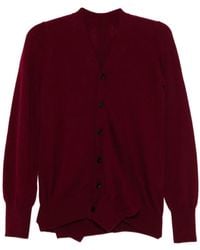 Yohji Yamamoto - Cardigan A Maniche Lunghe Con Scollo A V - Lyst
