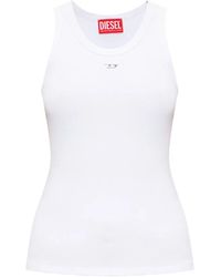 DIESEL - Geripptes T-Anky-D Top mit Logo - Lyst