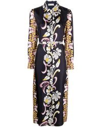 Tory Burch - Floral-Print Silk Shirtdress - Lyst