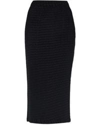 Issey Miyake - Pleated-Effect Side-Slit Midi Skirt - Lyst