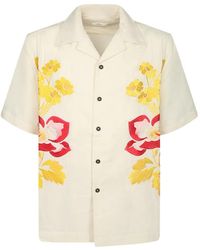 Commas - Floral-Embroidered Short-Sleeve Shirt - Lyst