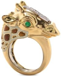 David Webb - Emerald And Diamond Ring - Lyst