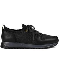Doucal's - Wool-Panelled Leather Sneakers - Lyst