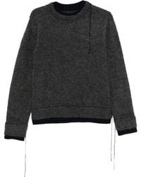 Sacai - Double-Layered Frayed-Edge Sweater - Lyst