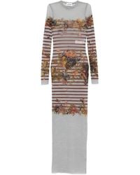 Jean Paul Gaultier - Striped Printed Maxi Dress - Lyst