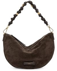 Gianni Chiarini - Knotted-Handle Suede Shoulder Bag - Lyst