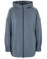 Marc Cain - Logo-Tape Zip-Up Hoodie - Lyst
