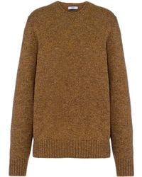 Prada - Rundhalspullover Aus Wolle - Lyst