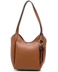 Guess - Melody Logo-Plaque Pebbled Shoulder Bag - Lyst