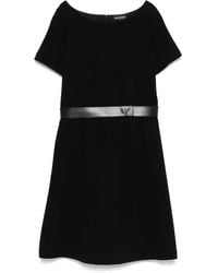 Emporio Armani - Vestido corto con cinturón Ottoman - Lyst
